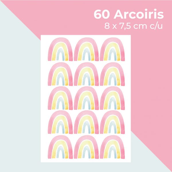 Vinilo Adhesivo Decorativo Infantil Pared- Arcoiris y Estrellas - Imagen 2