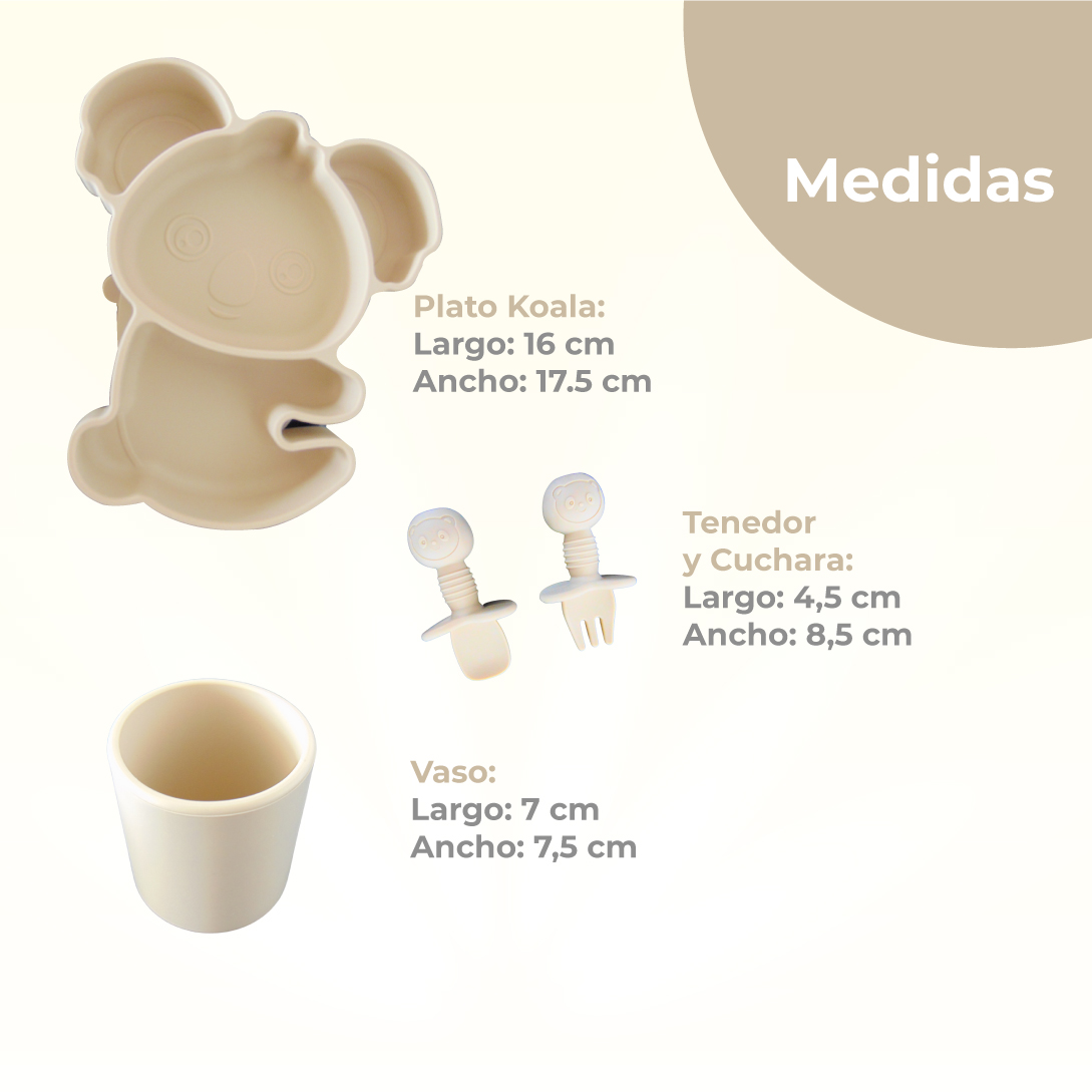 Set Alimentación Koala Silicona Bebé y Niños - Imagen 7