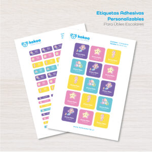 Etiquetas Adhesivas Personalizables para Útiles Escolares - Sirena Bajo el Mar